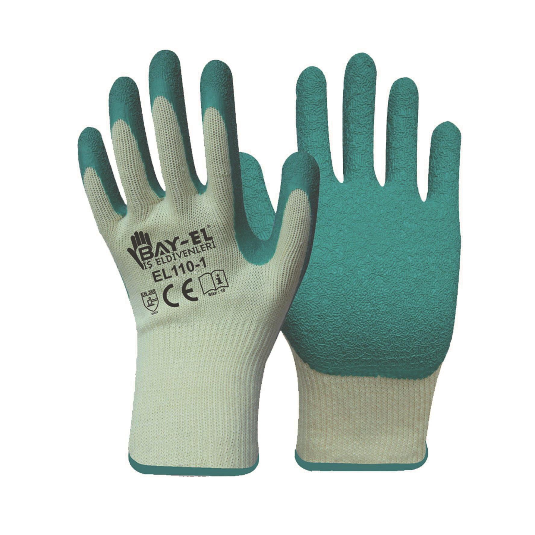 Bay-El Latex Eldiven 1/2 10'' (Sarı/Yeşil)