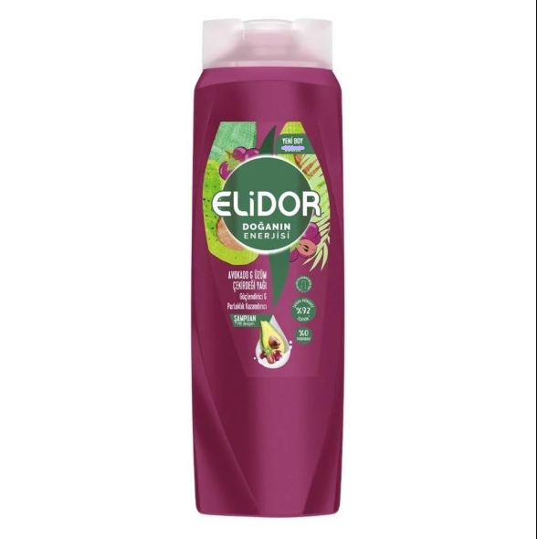 Elidor Doğanın Enerjisi, Avokado & Üzüm Çekirdeği Yağlı PH Dengeli Şampuan 350 ML