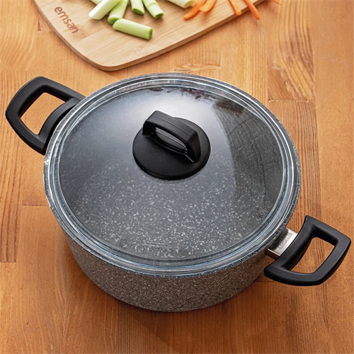 Emsan Titanium Granit Derin Tencere 24 Cm