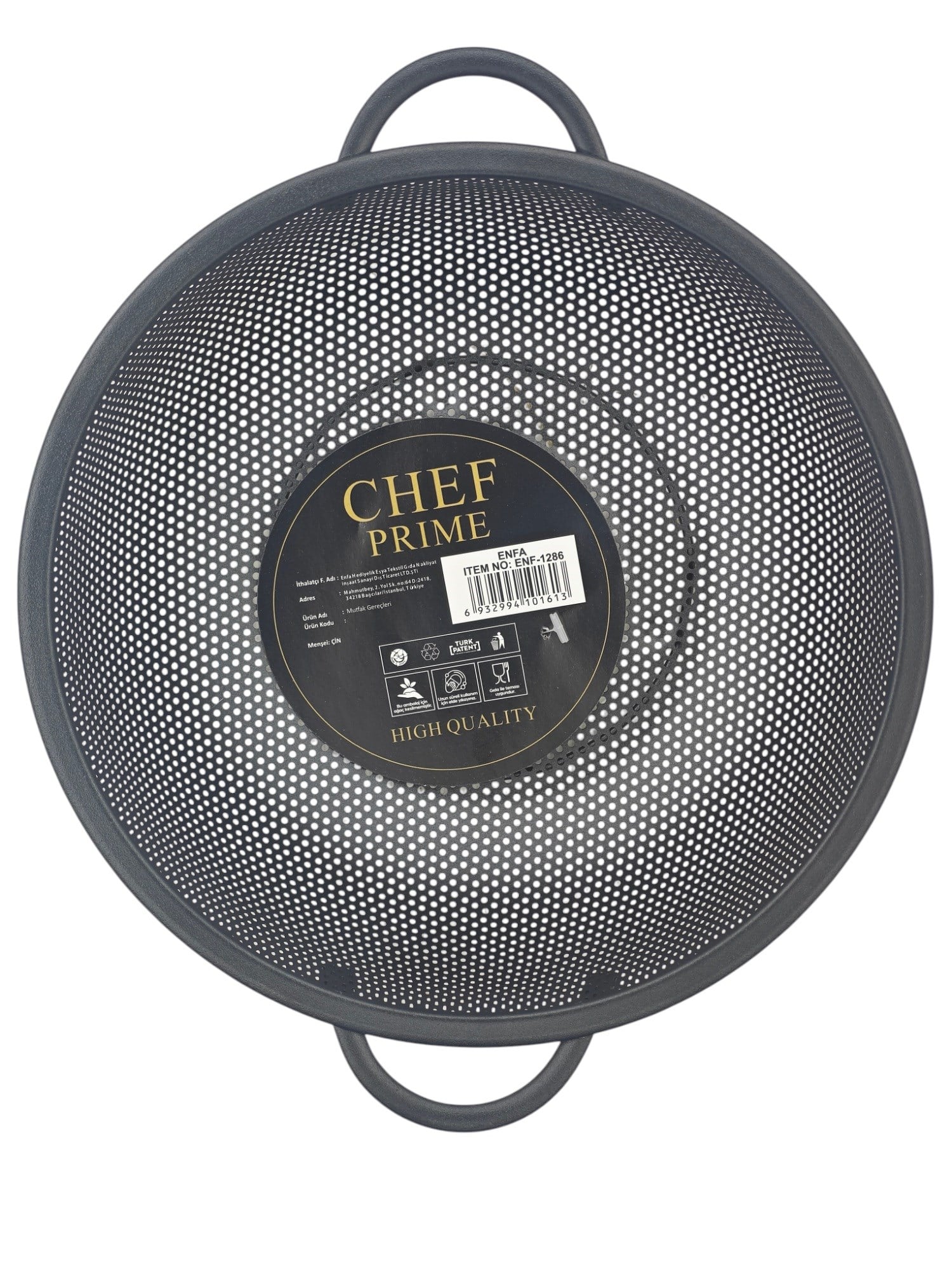 ENF-1286   Chef Prime Siyah Süzgeç 22.5cm