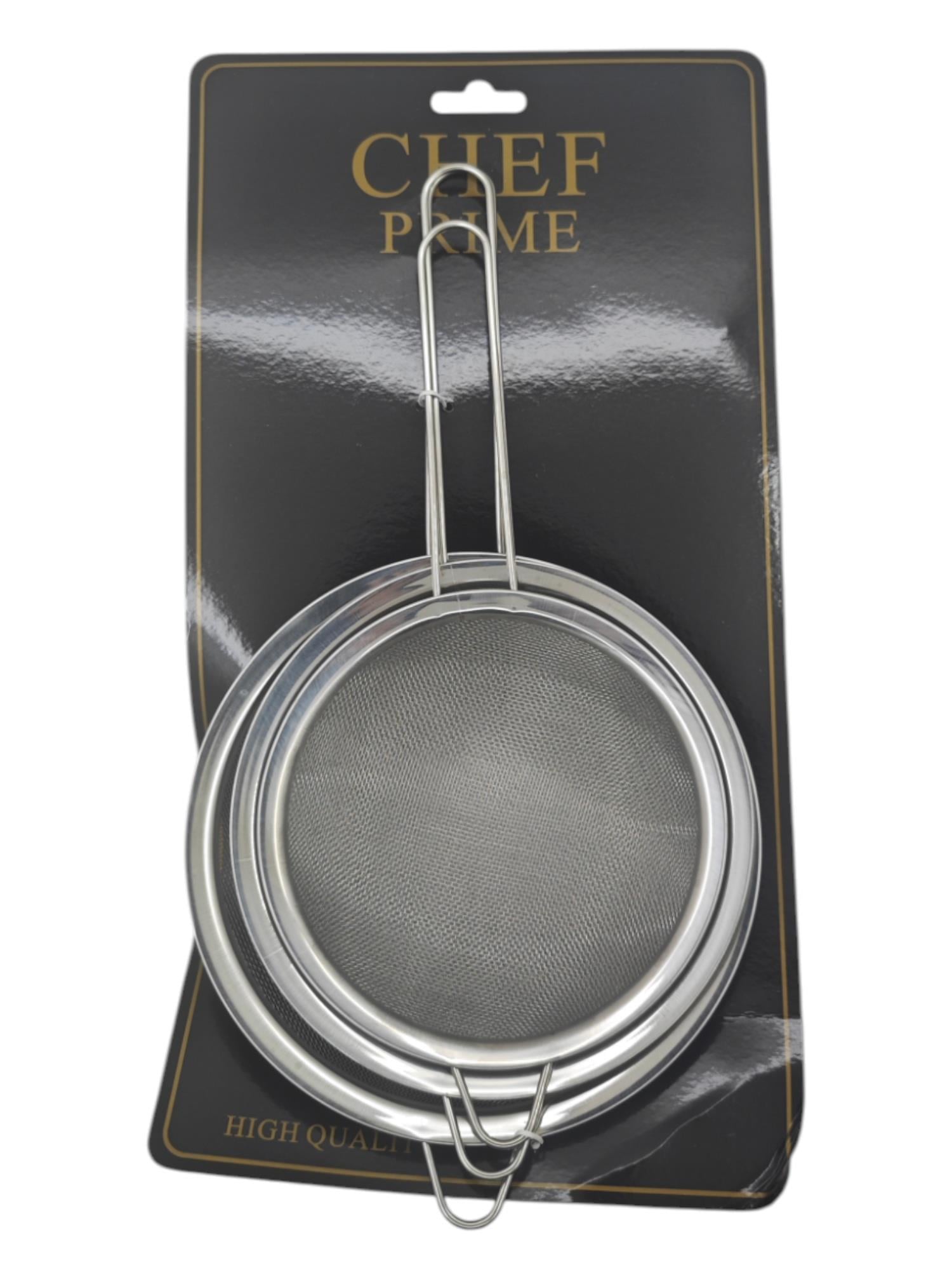 ENF-361A   Chef Prime 3lü Metal Süzgeç 16-18-20cm - Saplı