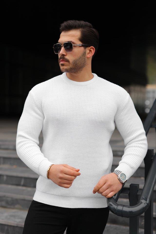 Erkek Bisiklet Yaka Örme Kazak