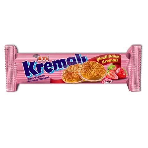 Eti Çilek Kremalı Sandviç Bisküvi 61 Gr