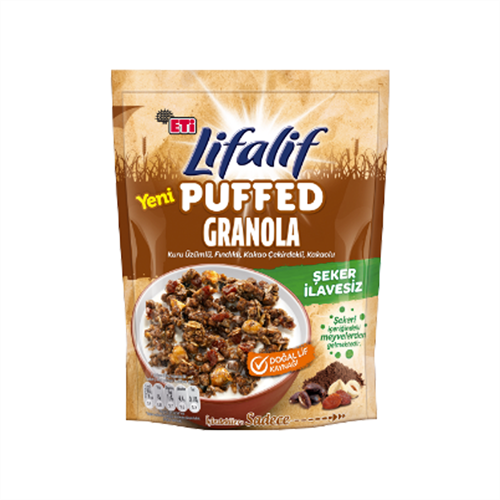 Eti Lifalif Puffed Granola Kuru Üzüm Fındıkl Kakaolu 160 gr
