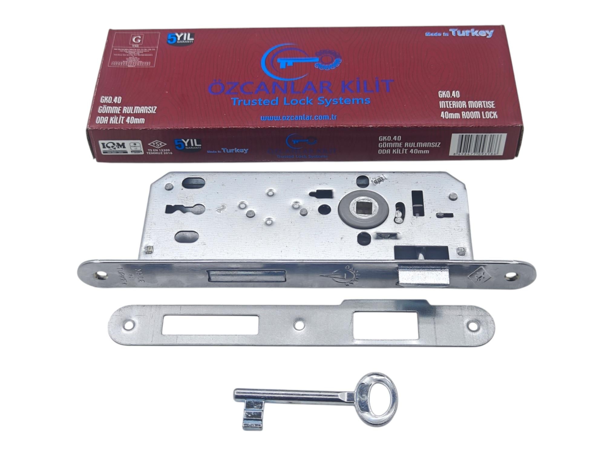 GK0.40   Özcanlar Gömme Kapı Kilidi 40mm