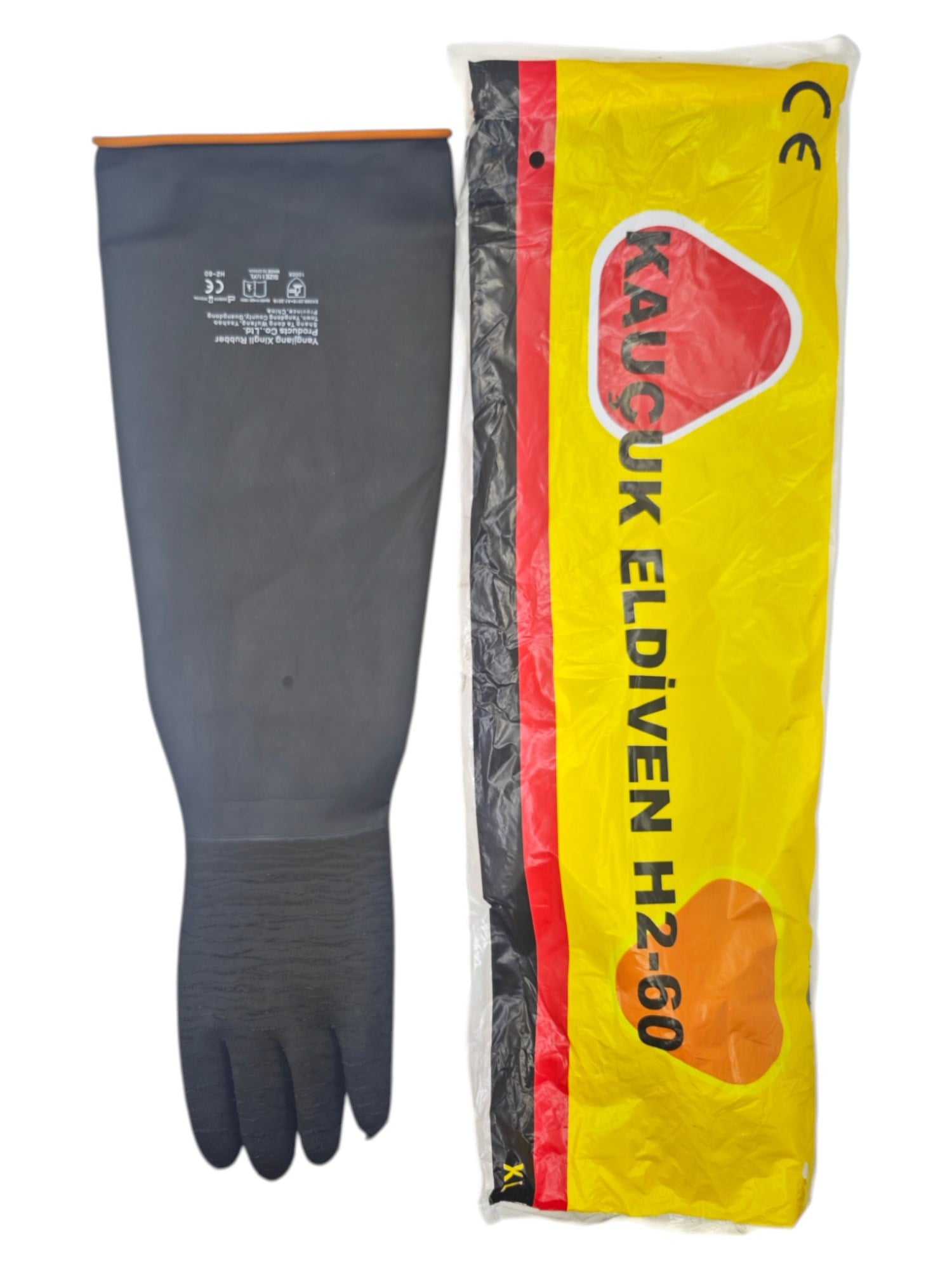 H2-60   TSA Siyah Lateks Endüstriyel Eldiven 60cm