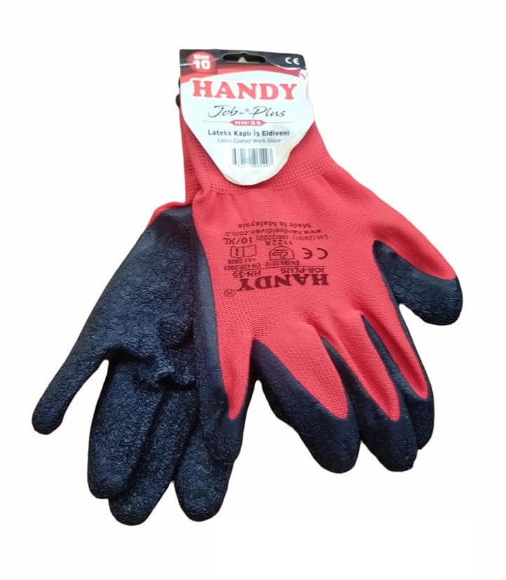 HN-35   Handy Jop-Plus Kırmızı/Siyah Eldiven 10