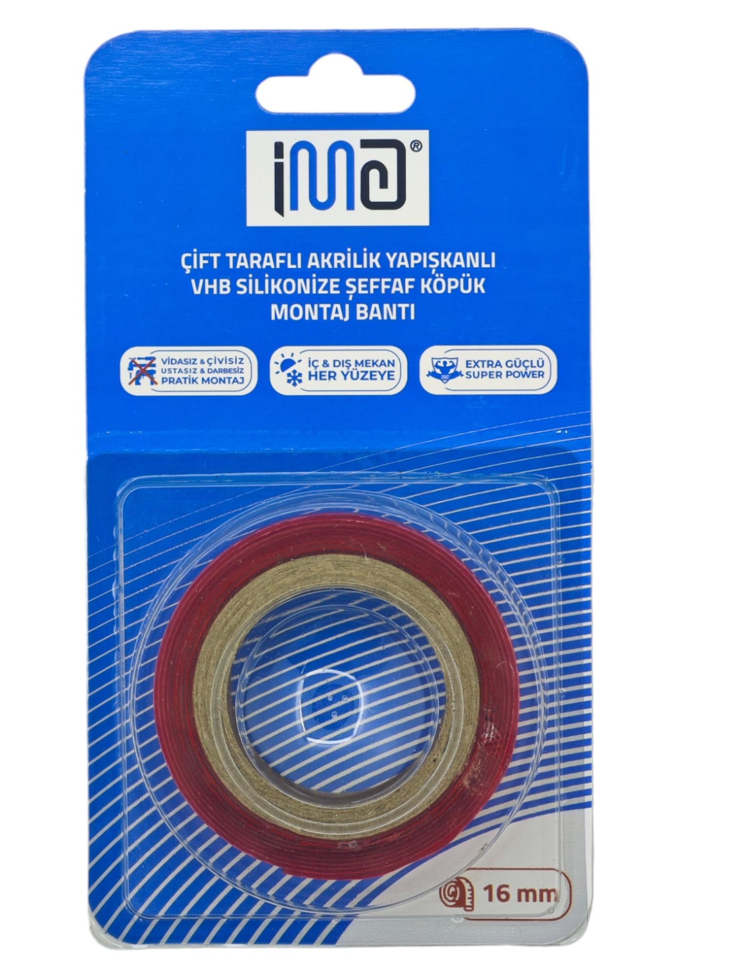 İMA-461   İma Çift taraflı Akrilik Bant 16mm