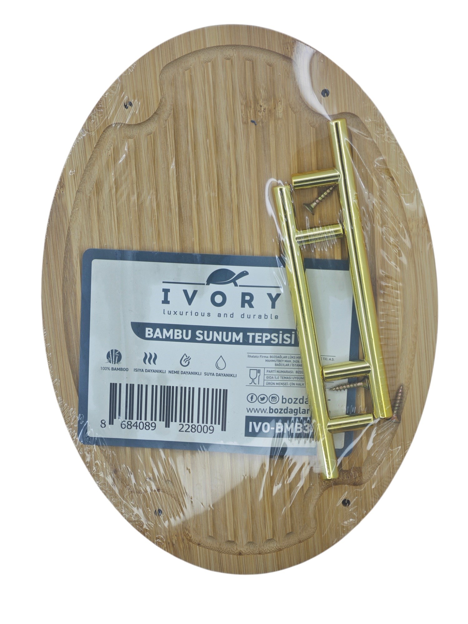 IVO-BMB347   İvory Bambu Sunum Tepsisi