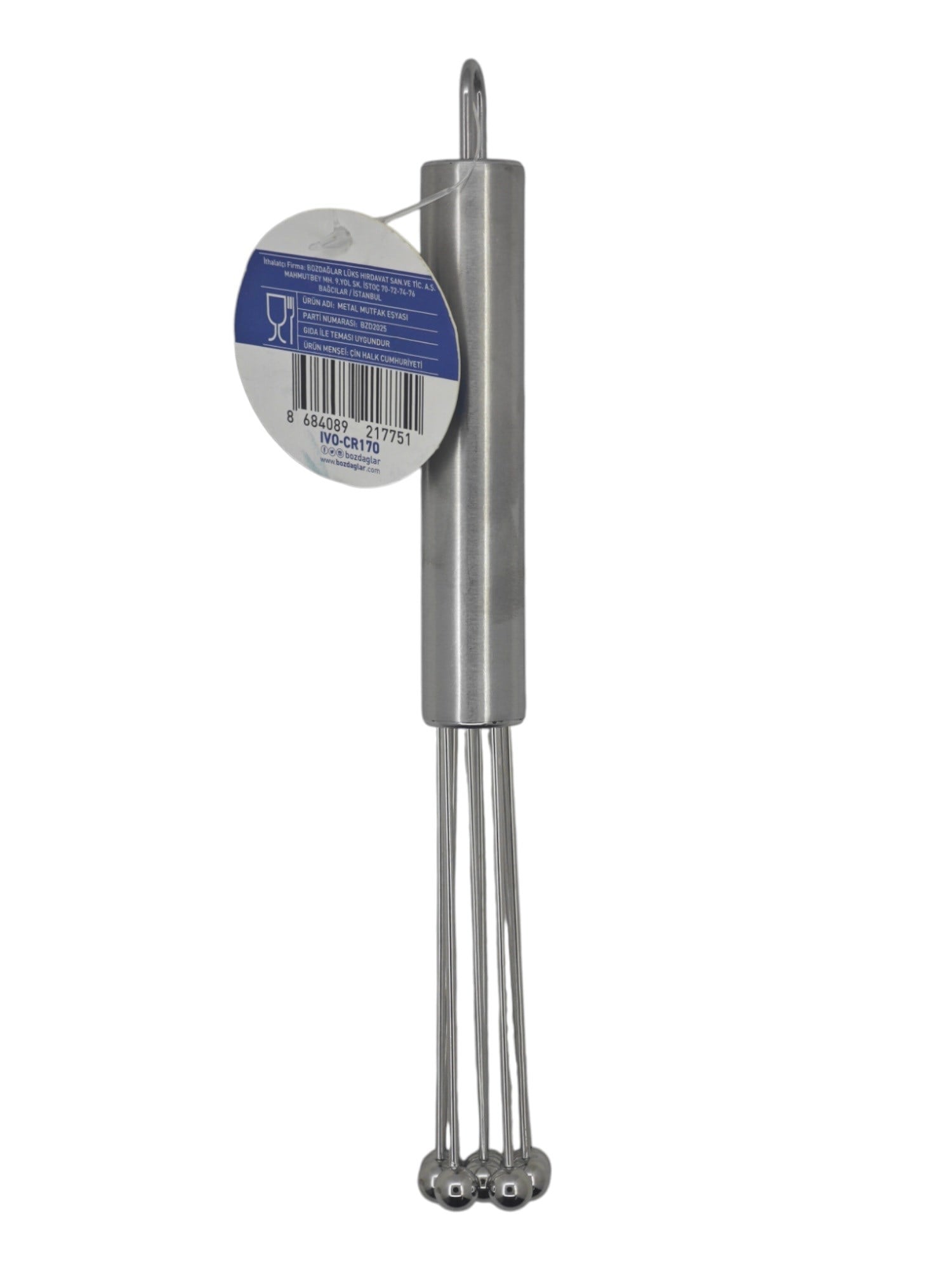 IVO-CR170   İvory Top Uçlu Paslanmaz Çelik Çırpıcı 25cm