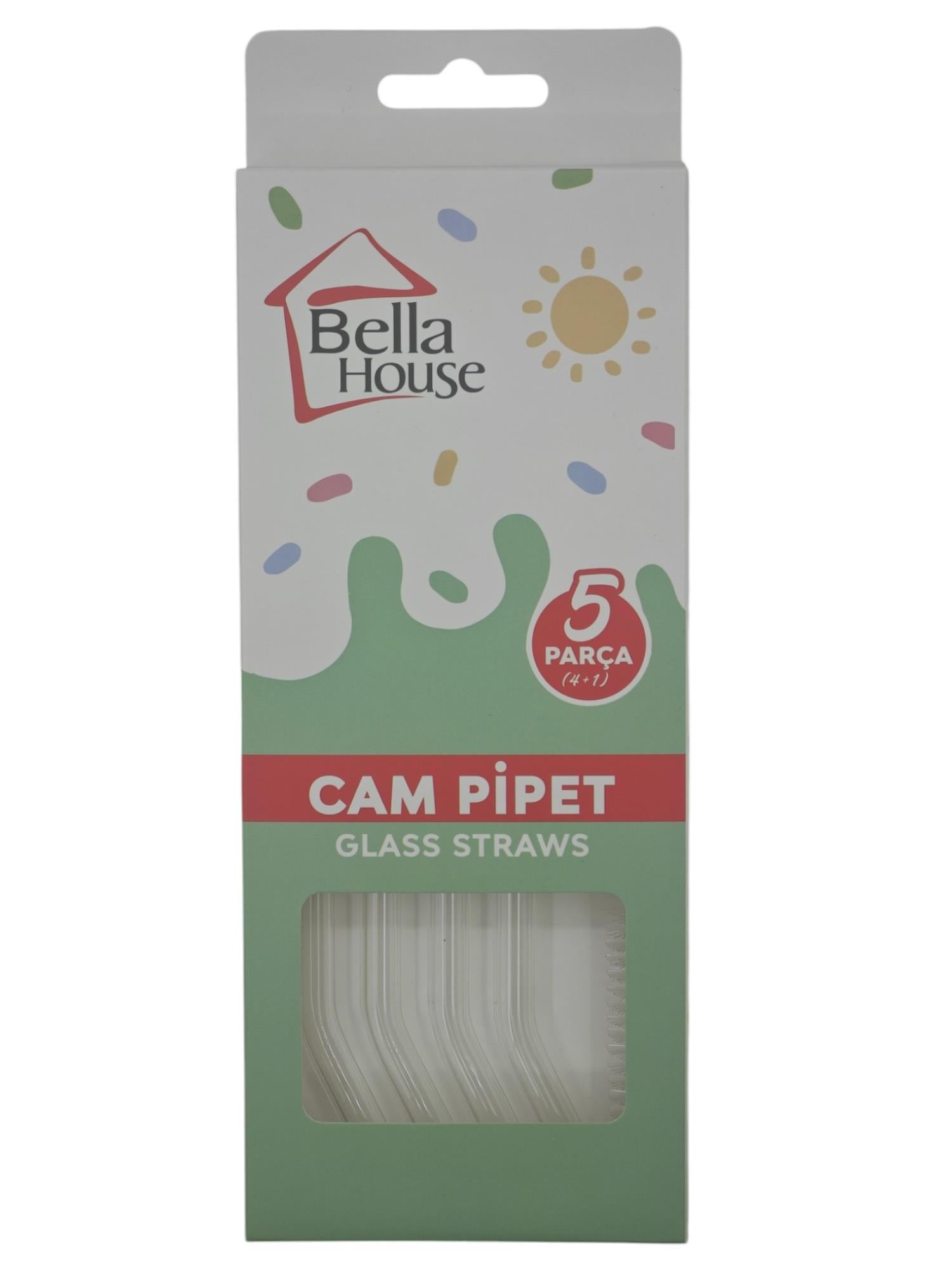 K-6340   Bella House 5li Cam Pipet - Şeffaf