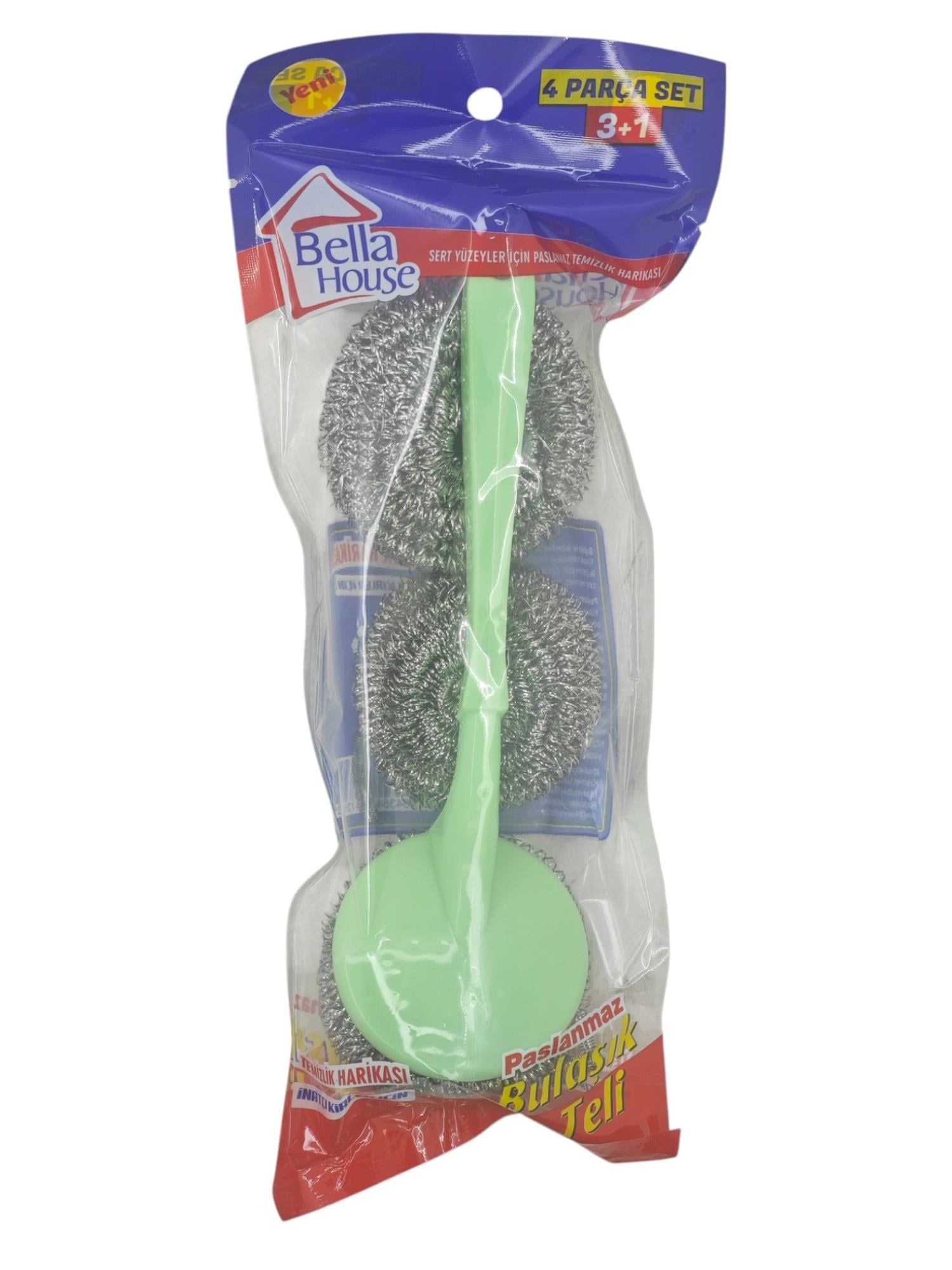 K-7392   Bella Haouse Saplı Bulaşık Teli - 2 Yedekli