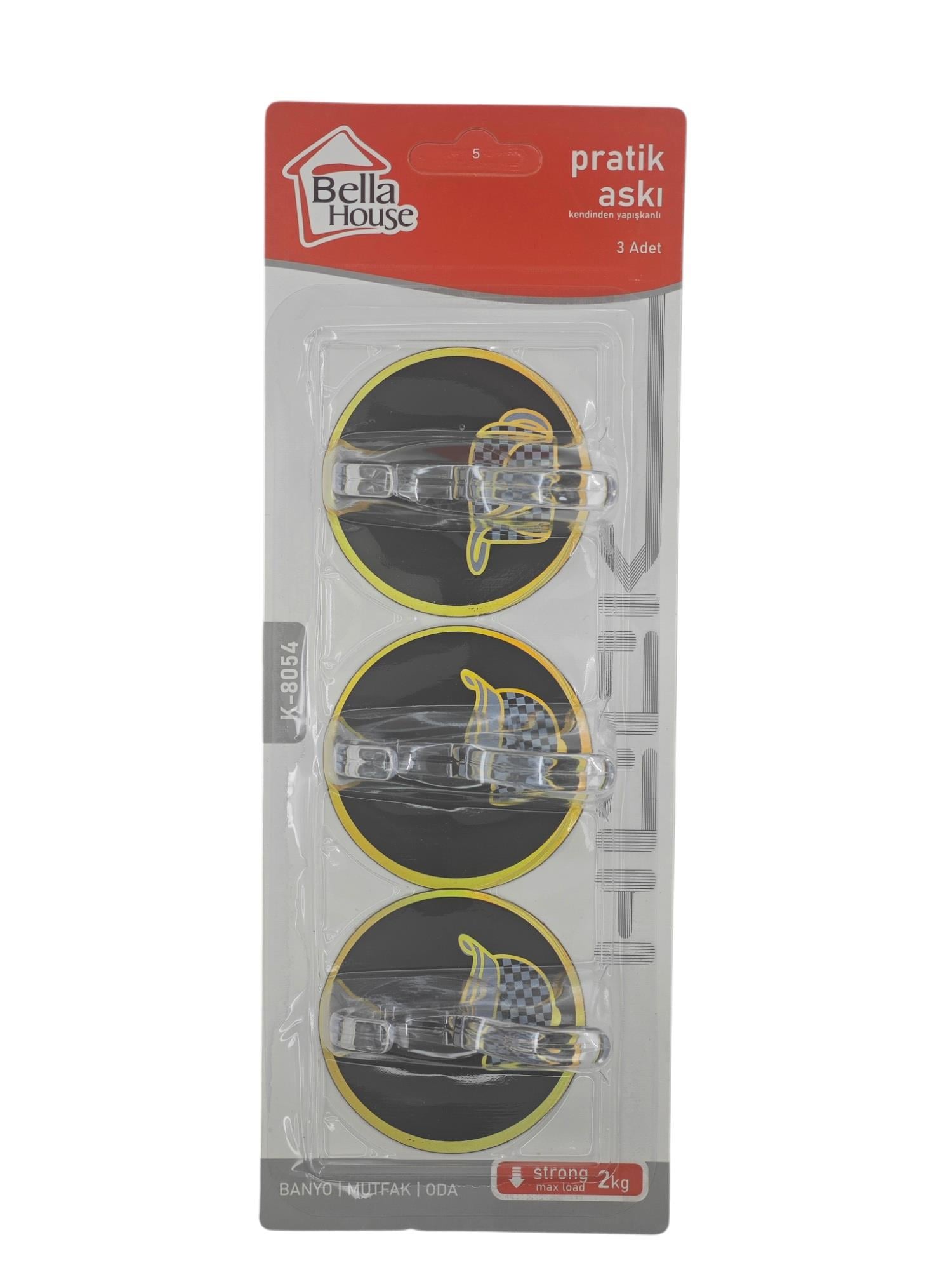 K-8054   Bella House 3lü Plastik Askı