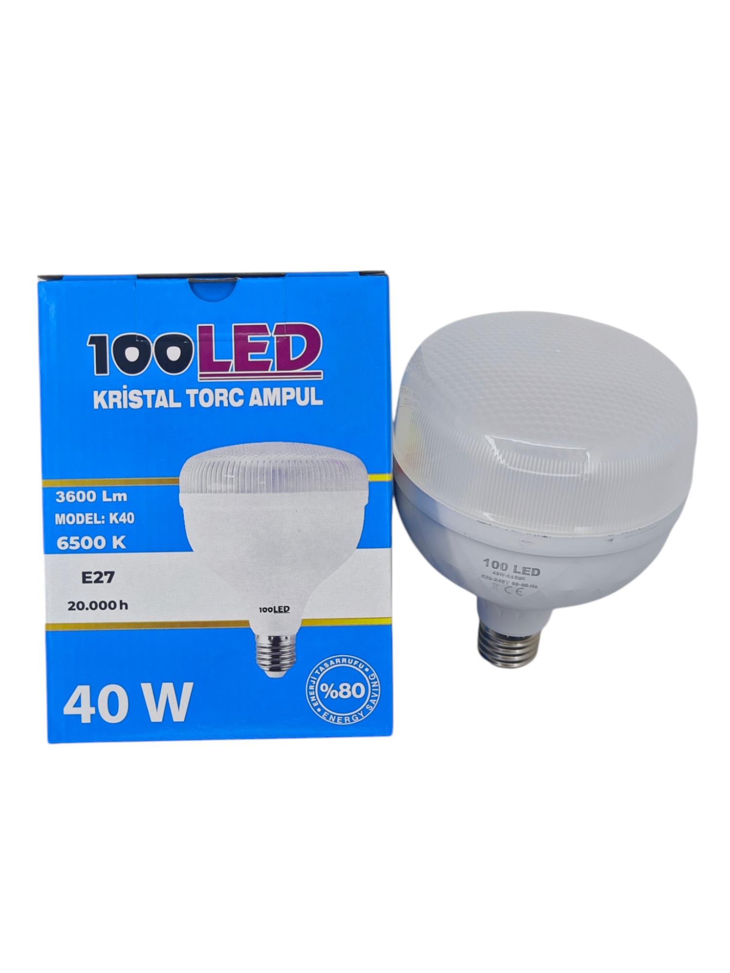 K40   100 Led E27-40W Kristal Torc Ampul