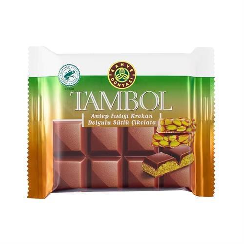 Kahve Dünyası Tambol Sütlü Antep Fıstığı Krokan Dolgulu Çikolata 100 gr