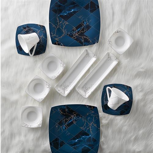 Karaca Fine Pearl Midnight 26 Parça 6 Kişilik İnci Kahvaltı Seti Kare