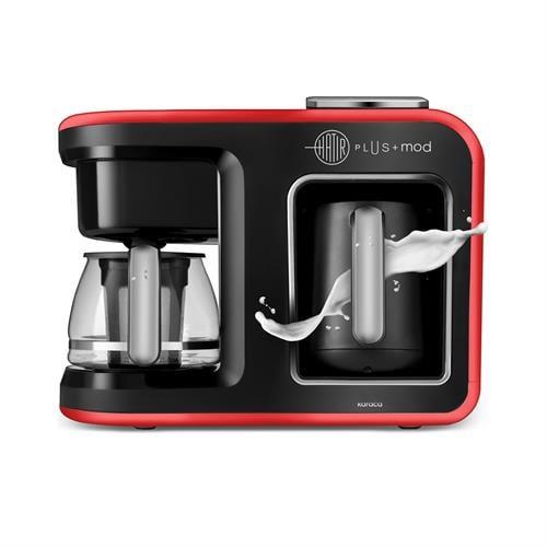 Karaca Hatır Plus 5 İn 1 Konuşan Közde Ve Sütlü Türk Kahvesi Ve Filtre Kahve Makinesi Cherry Red
