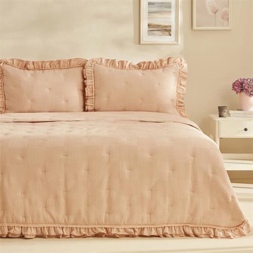 Karaca Home White Collection Perios Çift Kişilik Fırfırlı Spring Comfor  Somon