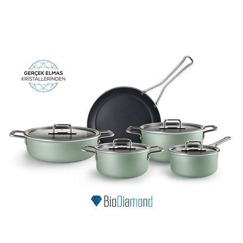 Karaca Mastermaid Biodiamond 9 Parça Tencere Seti Cabbage Green