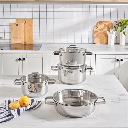 Karaca Valora İndüksiyon Tabanlı 8 Parça Çelik Tencere Seti