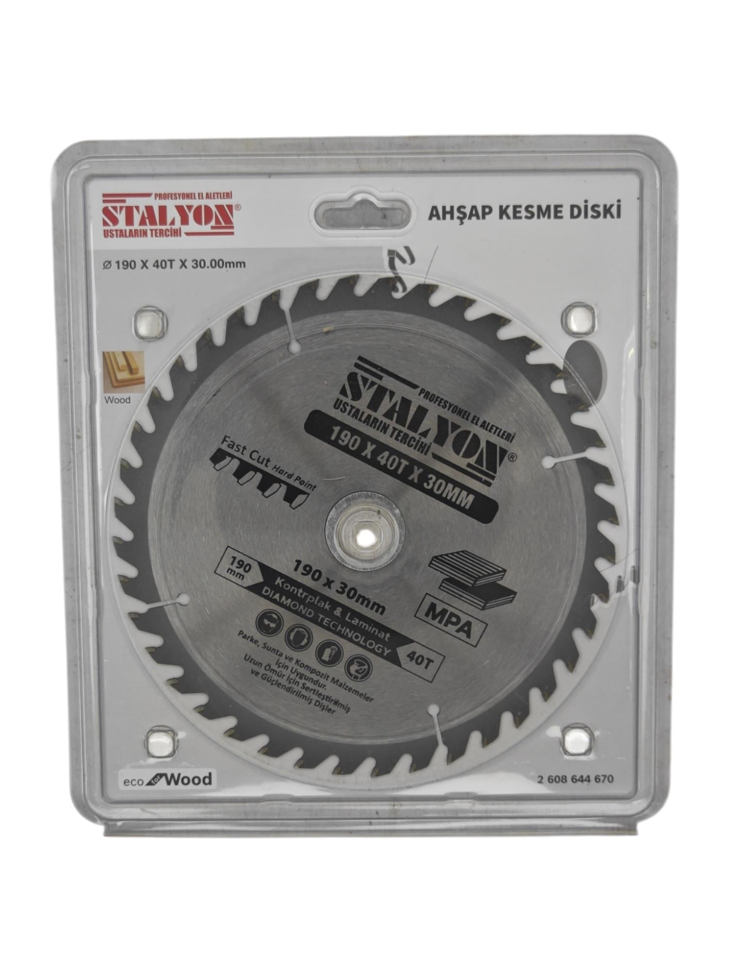 KD005   Stalyon Elmaslı Ahşap Kesme Diski 190*40T*30mm