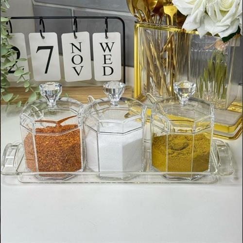 Krd Wesley 3 lü Tezgah Üzeri Baharatlık 5151