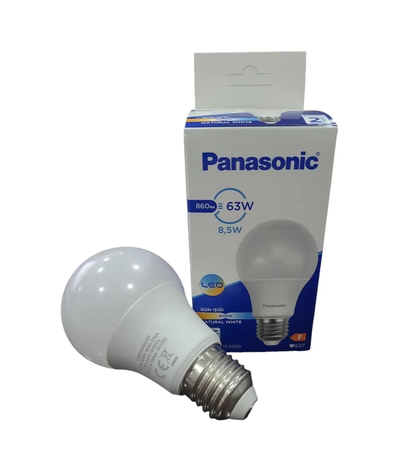 LDACH09DG3T7   Panasonic E27-8,5W=63W Led Ampul