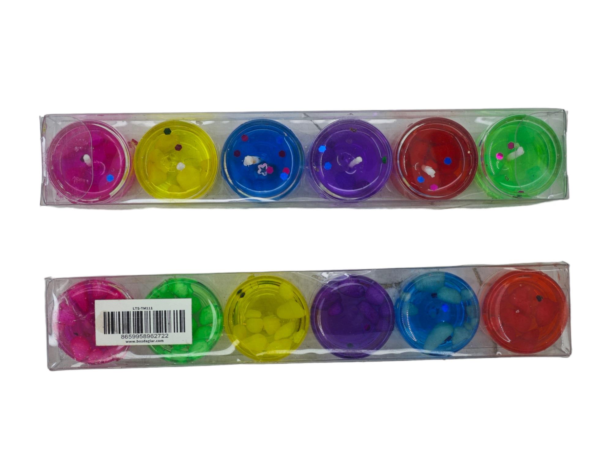 Lts-Tm111   Lotus Tealıght Renkli Jel Mum 6Lı