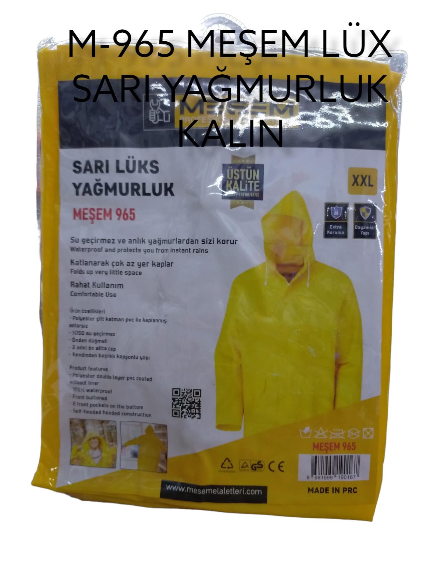 Meşem Sarı Lüks Eva Yağmurluk
