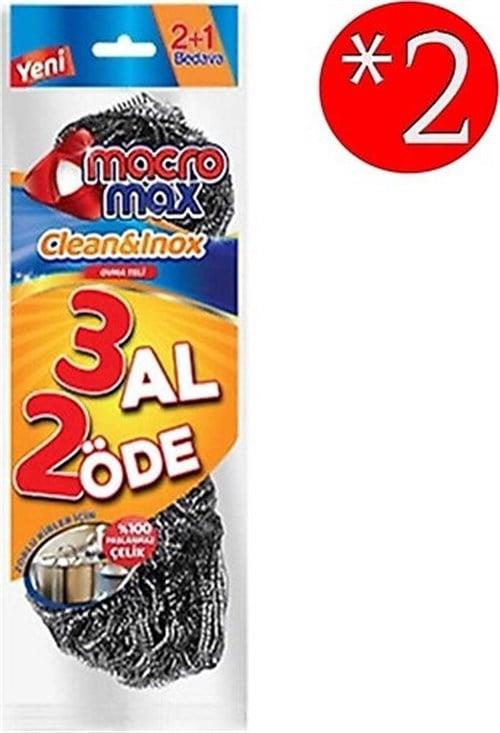 Macromax Clean&Inox Ovma Teli Paslanmaz Çelik 3 Al 2 Öde 2 Paket