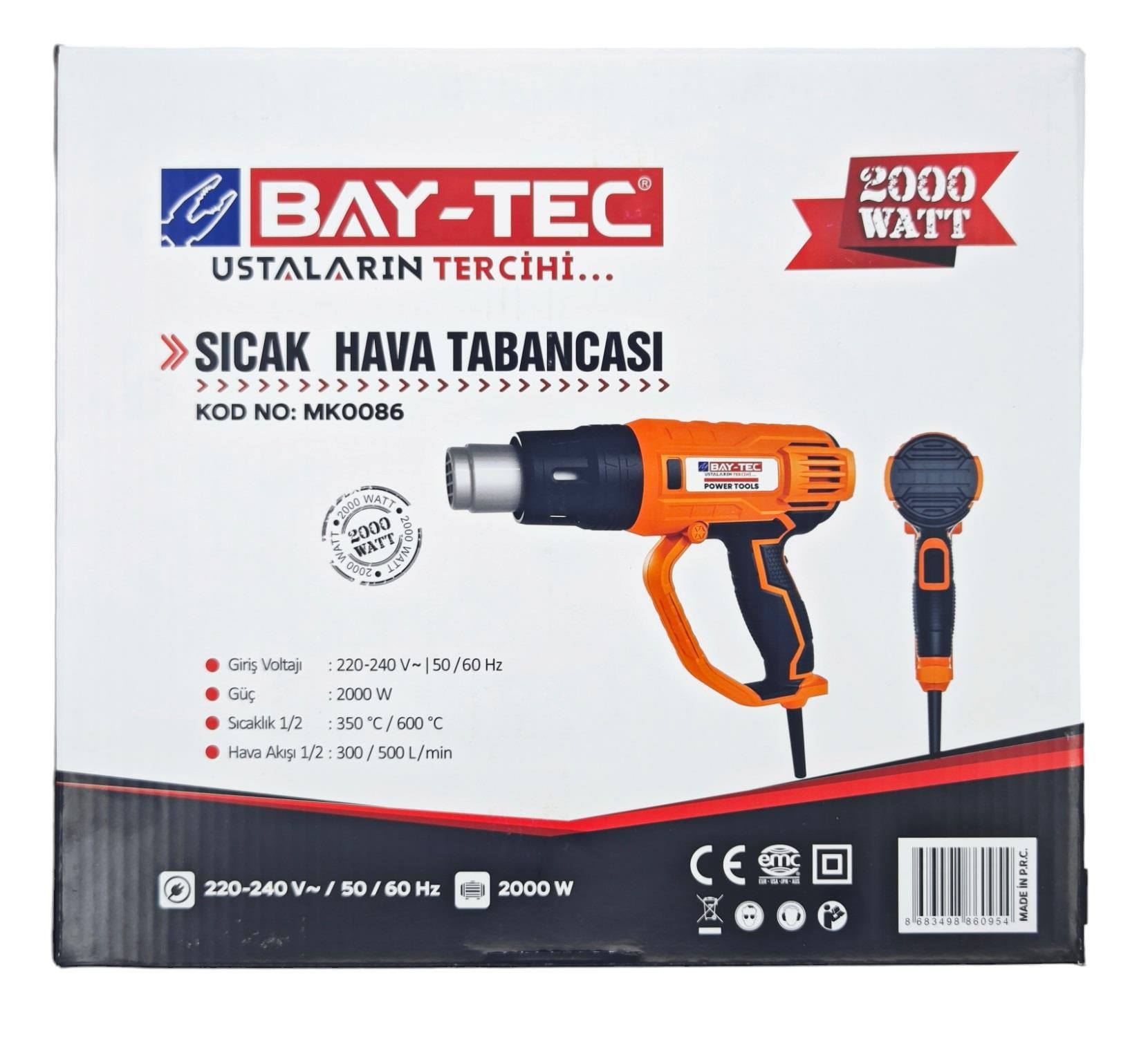 Bay-Tec Hg12 Sıcak Hava Tabancası 2000W