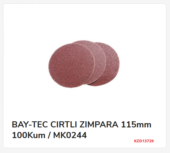 Bay-Tec Cırtlı Zımpara 115Mm 100Kum