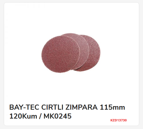 Bay-Tec Cırtlı Zımpara 115Mm 120Kum