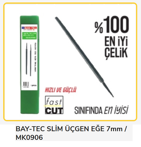 Bay-Tec Slim Üçgen Eğe 7Mm