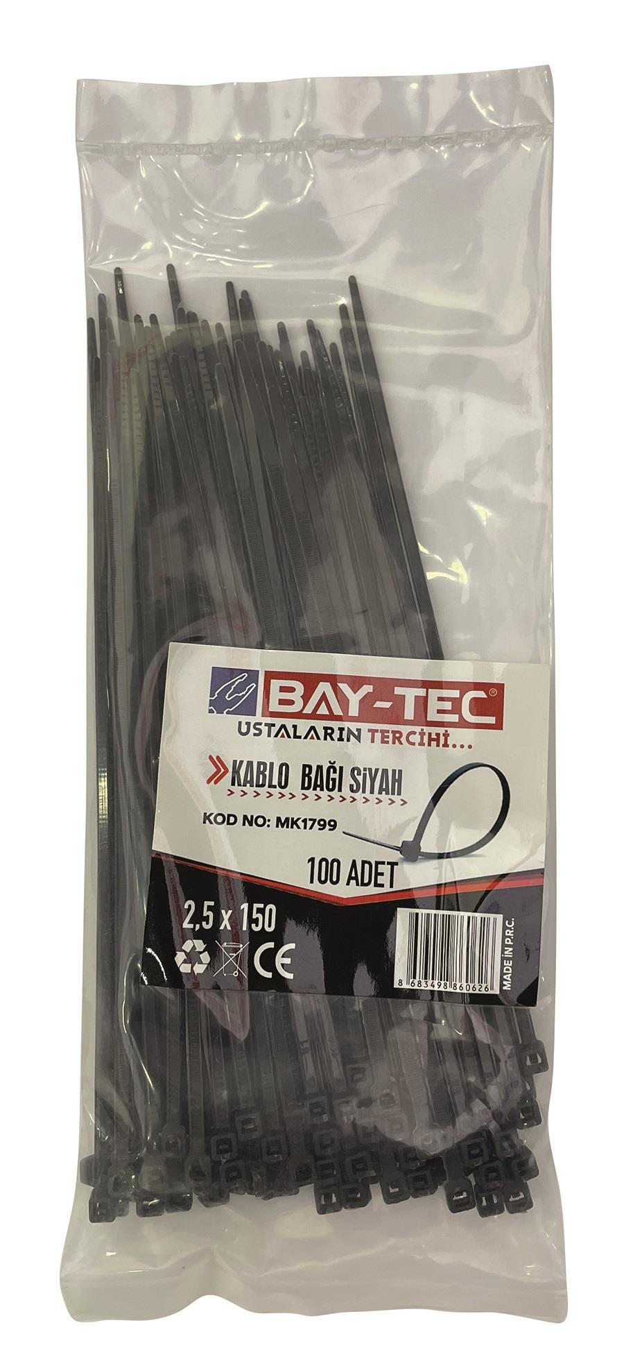 Bay-Tec Kablo Bağı 2.5*150Mm - Siyah