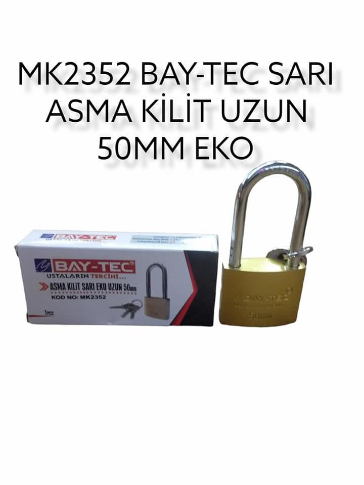 Bay-Tec Uzun Sarı Asma Kilit 50Mm - Eko
