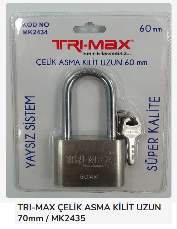 Trı-Max Çelik Asma Kilit 70Mm