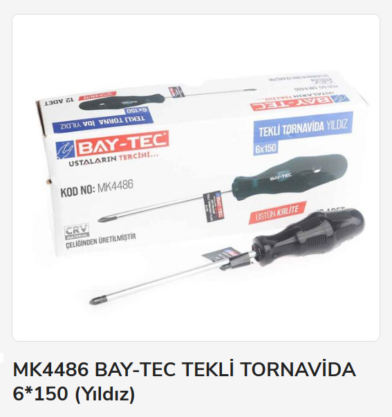Bay-Tec Tekli Tornavida 6*150 (Yıldız)
