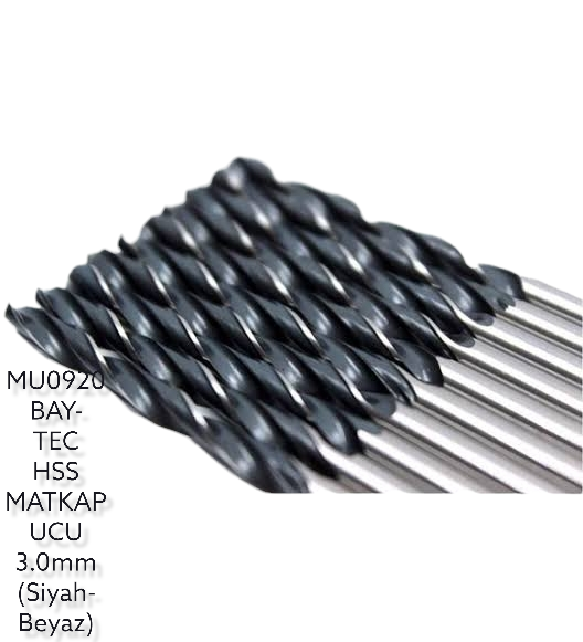 Bay-Tec Hss Matkap Ucu 3.0Mm (Siyah-Beyaz)