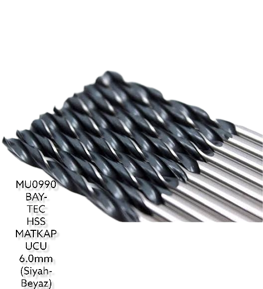 Bay-Tec Hss Matkap Ucu 6.0Mm (Siyah-Beyaz)