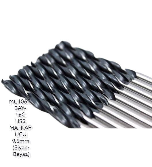 Bay-Tec Hss Matkap Ucu 9.5Mm (Siyah-Beyaz)