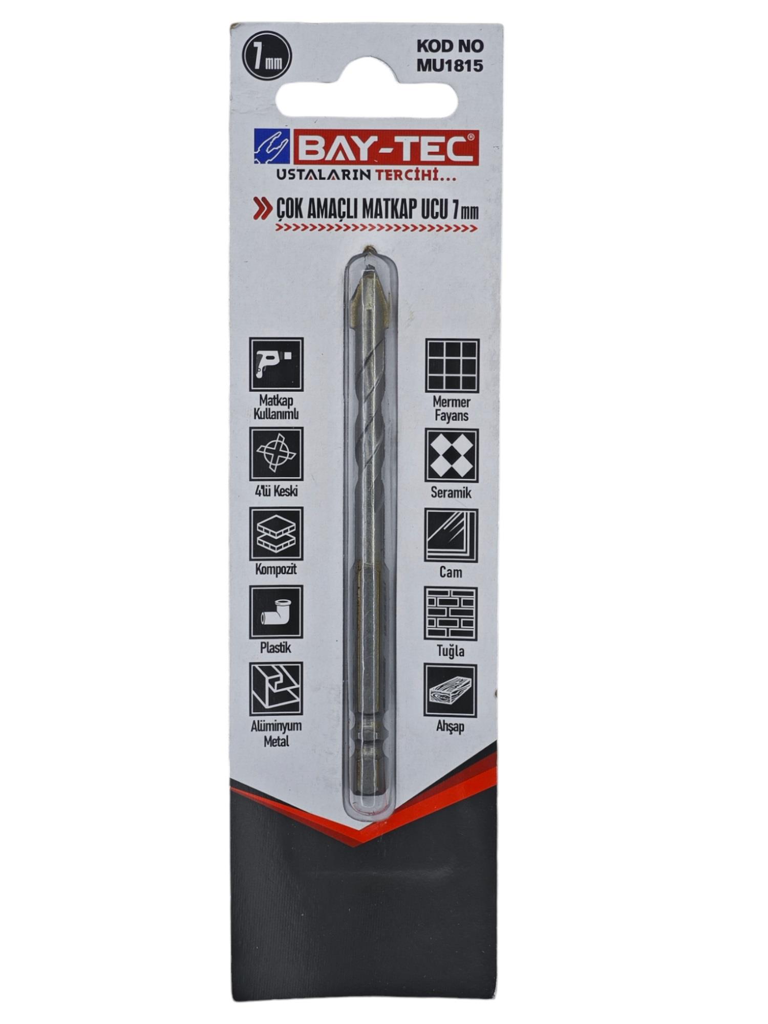 MU1815   Bay-Tec Çok Amaçlı Matkap Ucu 7mm