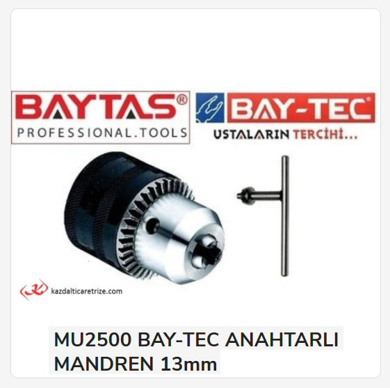 Bay-Tec Anahtarlı Mandren 13Mm