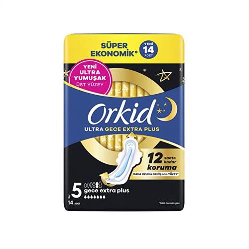 Orkid Hijyenik Ped Ultra Extra Dörtlü Ultra Gece Extra Plus 14 lü
