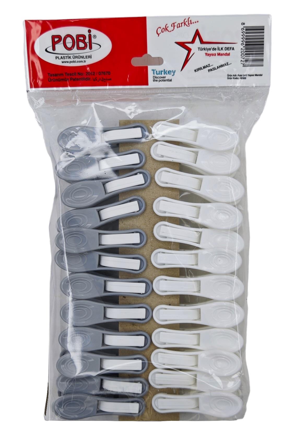 PB 302   POBİ YAYSIZ MANDAL 24lü