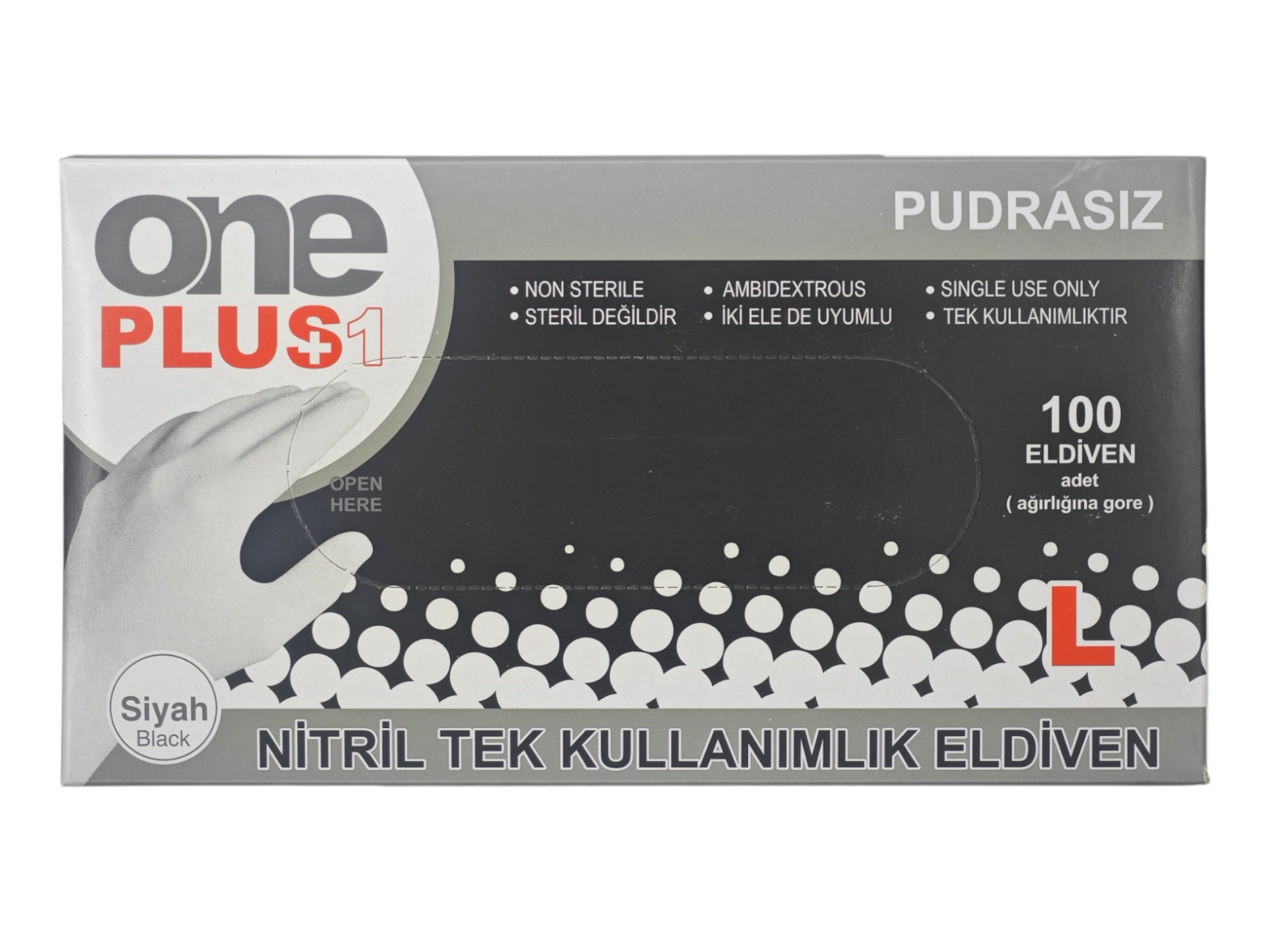 PGD-049   One Plus (L) Pudrasız Siyah Nitril Eldiven