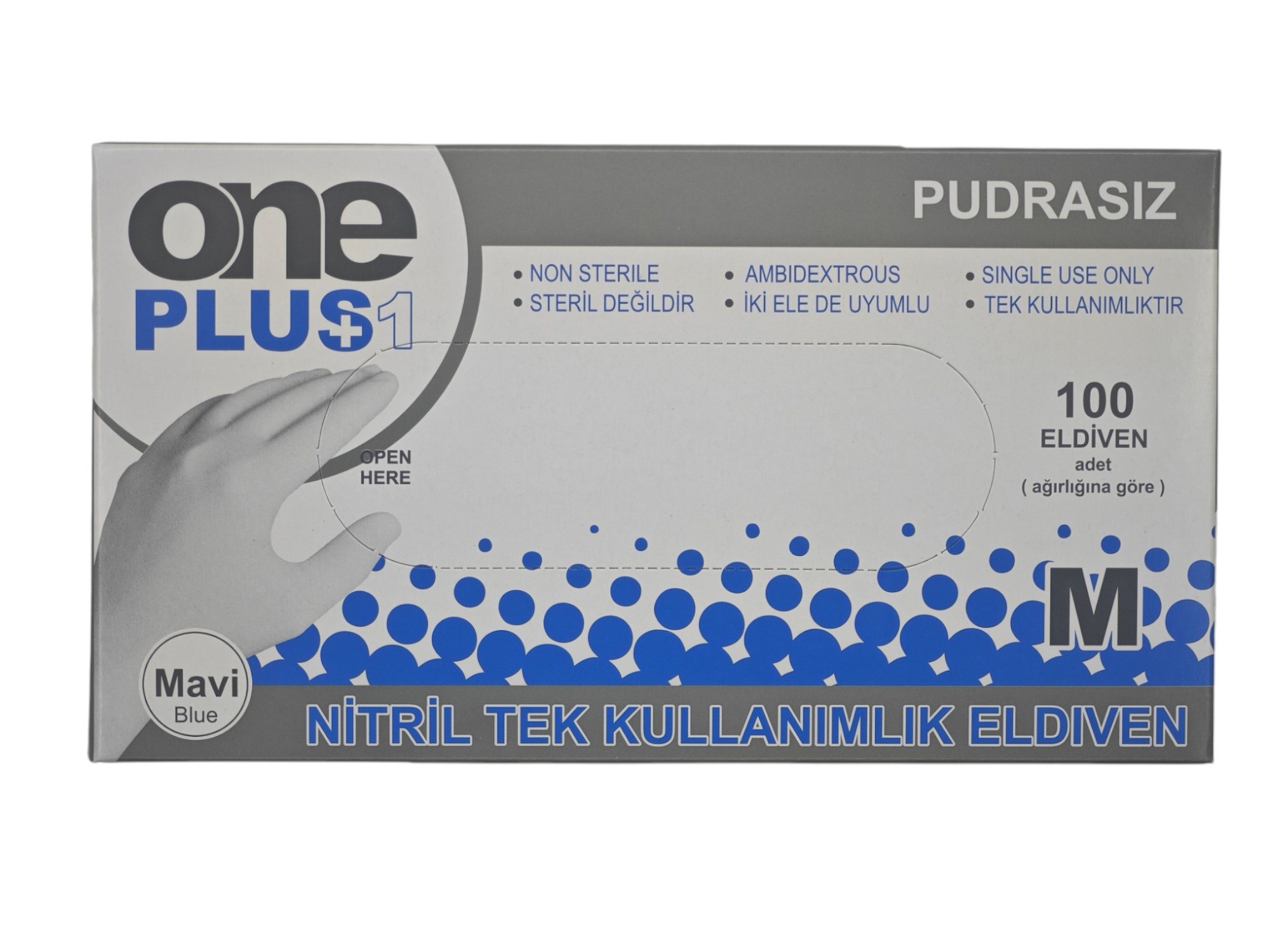 PGD-068   One Plus (M) Pudrasız Mavi Nitril Eldiven