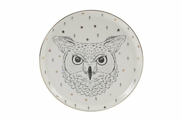 Porland Forest Owl Düz Tabak 20Cm