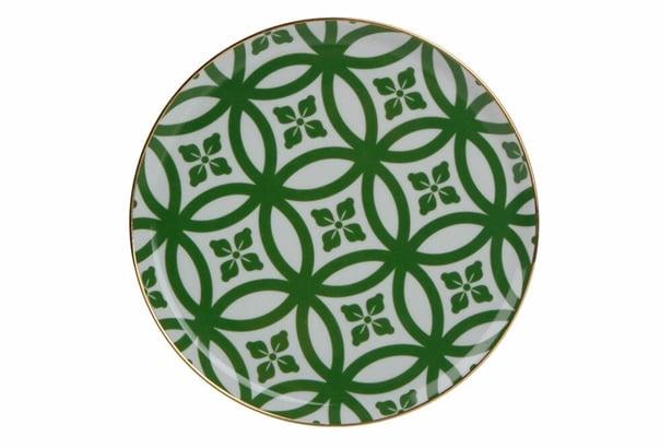 Porland Morocco Desen1 Yeşil Düz Tabak 20Cm