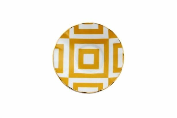 Porland Morocco Desen4 Sarı Ergonomik Çay Tabağı 12Cm